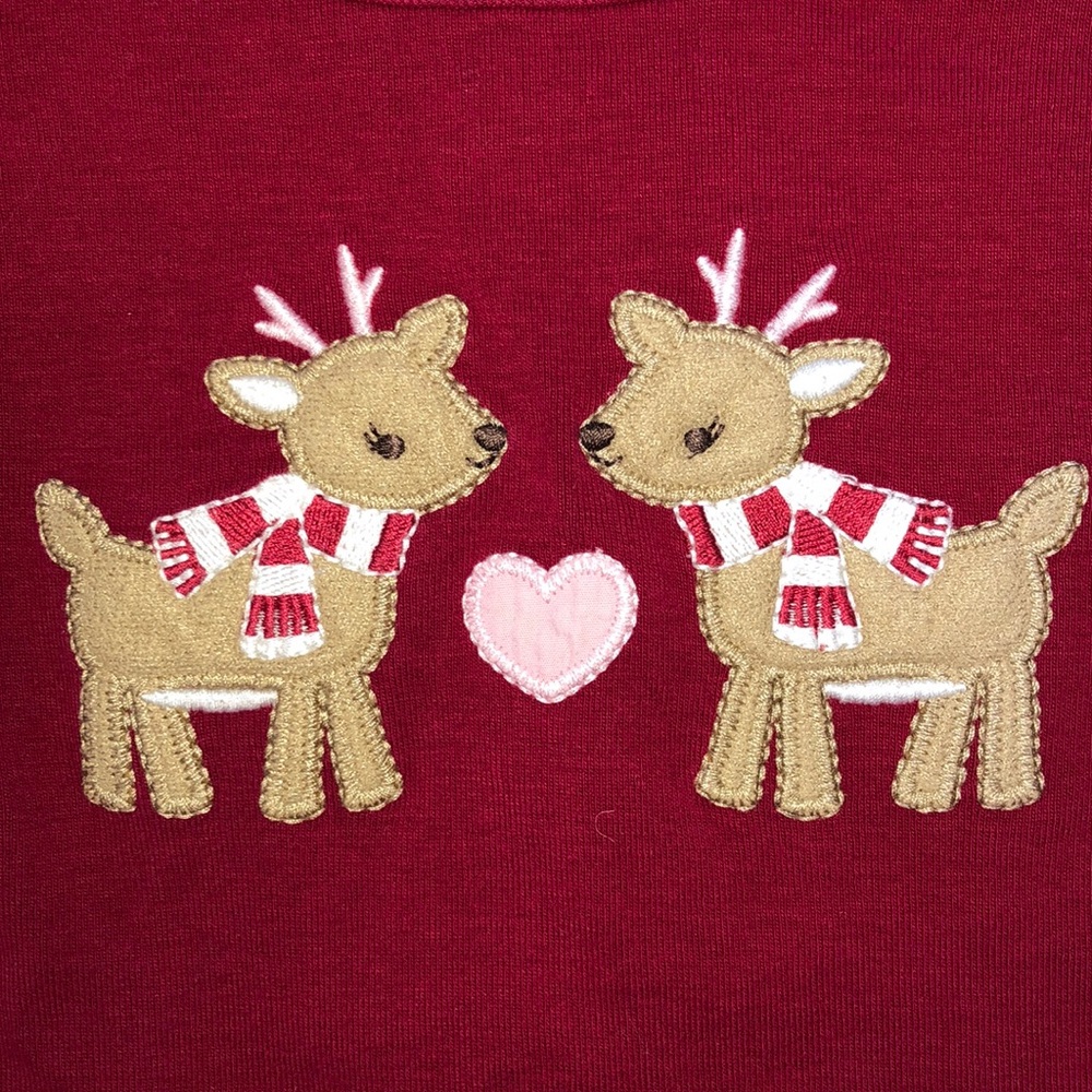 Gymboree holiday reindeer tunic ruffled top 3T - Picture 2 of 4